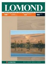 Фотобумага LOMOND А-4, 140 г/м2, матовая, односторонняя, 100 листов, для струйных принтеров.