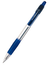 Ручка шариковая Penac CCH-3 , масляный синий стержень, 0,7 мм, прозрачный корпус, резиновая манжетка