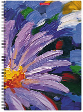 Тетрадь А-4 80 листов ErichKrause в клетку на спирале "Flowers", пластиковая матовая обложка, 4 дизайна
