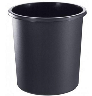 Корзина для бумаг 18л "Стамм" пластиковая, цельная, цвет черный 