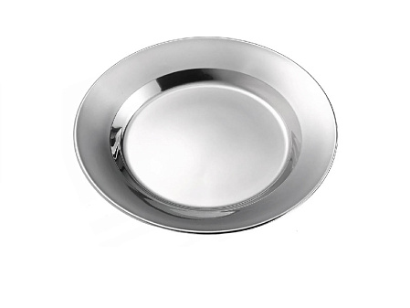 Тарелка обеденная 22см, нержавеющая сталь, не окисляется, объем 750мл