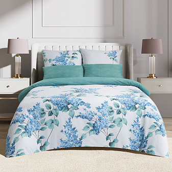 Комплект постельного белья 2-спальный Макси Сатин/Комфорт  "Черемуха" Простыня на резинке 160х200х20 см, пододеяльник 175х215 см, наволочка 70х70 см - 2шт, наволочка 50х70 см- 2 шт.