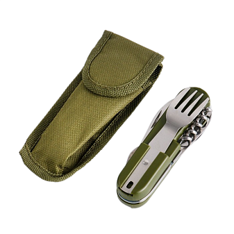 Набор туриста 7в1, разборный, зелёный