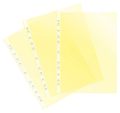 Папка файл - вкладыш с перфорацией "Бюрократ Премиум "-013YEL " желтая глянцевая, А4, плотность 30мкм 50шт/уп цена за 1 шт