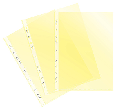 Папка файл - вкладыш с перфорацией "Бюрократ Премиум "-013YEL " желтая глянцевая, А4, плотность 30мкм 50шт/уп цена за 1 шт