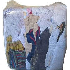 Ветошь Стандарт  брикет 10 кг,  размер  40*60 состав саржа, джинс, вельвет, куски неправильной формы