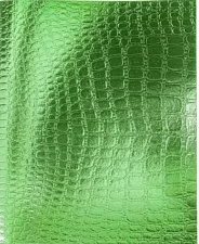 Тетрадь 48 листов А5 в клетку на скобе "Metallic Зеленый", обложка бумвинил, тиснение Croco, Хатбер