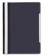 Скоросшиватель пластиковый с обложкой-файлом для информации,  карман на лицевой стороне, цвет черный