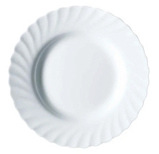 Тарелка суповая Luminarc "Trianon" (Трианон), диаметр 22 см, ударопрочное закаленное стекло, рельефная, цвет белый