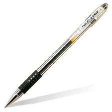 Ручка гелевая Pilot BLGP-G1 Grip, черный стержень, 0,5 мм, прозрачный корпус, резиновая манжетка