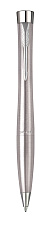 Ручка шариковая PARKER Urban Core Metro Metallic CT M черный стержень, нержавеющая сталь, серебристый отделка, подарочная упаковка