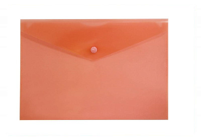 Папка с кнопкой  пластиковая, А5, 150 мкр, цвет красный прозрачный