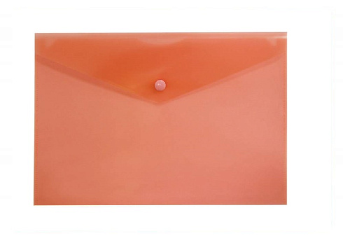 Папка с кнопкой  пластиковая, А5, 150 мкр, цвет красный прозрачный