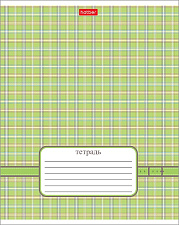 Тетрадь 24 листа на скобе А5 в клетку "Шотландка" обложка мелованный картон, Хатбер, ассорти 5 дизайнов 