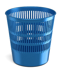 Корзина для бумаг 12л "ErichKrause Ice Metallic" пластиковая, сетчатая, цвет синий