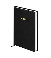 Ежедневник А6 датированный 2026 BG "Ariane. Black" 176 листов в линию, балакрон, размер 105х145мм, ляссе, цвет черный