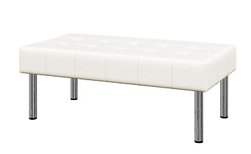 Банкетка Бизнес 2-местная экокожа белый Ecotex 3002 (1 категория). Размер (ШхГхВ): 1220x620x450мм. ЗАКАЗНАЯ ПОЗИЦИЯ  