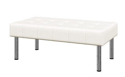 Банкетка Бизнес 2-местная экокожа белый Ecotex 3002 (1 категория). Размер (ШхГхВ): 1220x620x450мм. ЗАКАЗНАЯ ПОЗИЦИЯ  