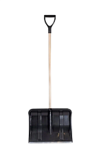 Лопата СНЕГОУБОРОЧНАЯ "Прайм" пластиковая, алюминиевая кромка, деревянный черенок d 32мм, V-образная ручка,  размер рабочей части: 500х375 мм, Общая длина 1700 мм