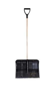 Лопата СНЕГОУБОРОЧНАЯ "Прайм" пластиковая, алюминиевая кромка, деревянный черенок d 32мм, V-образная ручка,  размер рабочей части: 500х375 мм, Общая длина 1700 мм