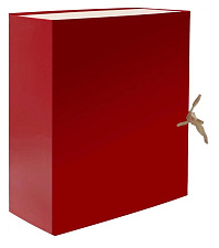 Папка на завязках, ширина 150 мм, формат А-4, картон с бумвиниловым покрытием, жесткий корпус, цвет красный Lamark