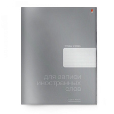 Тетрадь 48 листов А5 для записи иностранных слов "PLATINUM" обложка мелованный картон, крепление - скоба, отделка обложки: металлизированный PANTONE, цвет металика