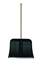 Лопата СНЕГОУБОРОЧНАЯ пластиковая, оцинкованная кромка, деревянный черенок d 32мм, размер рабочей части: 400х370мм