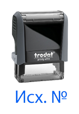 Штамп TRODAT 4911 со стандартным словом "ИСХ. №" серый 38х14мм (сменная подушка 6/4911)