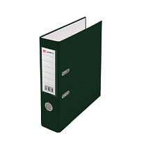 Папка - регистратор металлический кант, корешок 75мм, покрытие PVC  цвет зеленый, карман со сменной этикеткой.