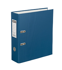 Папка-регистратор PVC, ширина корешка 90мм(750 листов) с торцевым карманом, со сменной этикеткой, цвет синий