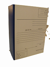 Папка на завязках, ширина 100 мм, картон с бумвиниловым покрытием, жесткий корпус, формат А4, цвет синий
