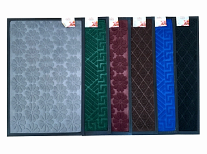 Коврик износоустойчивый "GREAT WAY" размер 45х75см, влаговпитывающий ворсовый на резиновой подложке, ассорти