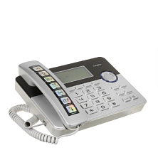 Телефон проводной TeXet TX-259, ЖК дисплей, повторный набор номера, автоматический определитель номера, кнопка "флэш",цвет черно-серебристый