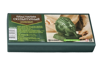 Пластилин скульптурный "GLOBUS" ПЛС-03, 0,5 кг, цвет оливковый