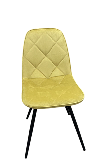 Стул комплект 2шт Сиена. Обивка - ткань велюр Ягуар 13 (желтый).Черный металлический каркас, Размер (ШхГхВ): 40х43х86см. ЦЕНА за комплект