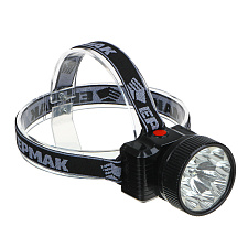 Фонарь налобный аккумуляторный ЕРМАК, 8 ярк.+ 0,5 Вт LED, вилка 220В, 0,25 А, 100 Лм