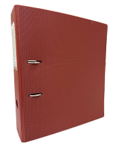 Папка-регистратор пластиковая из полипропилена корешок 80мм, пластик, 1,5 мм, цвет красный, с карманом, фактура пластика циновка																														