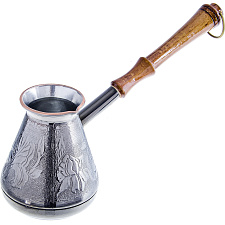 Турка для варки кофе медная, 0,3 л,  специальное внутреннее покрытие из пищевого олова.
