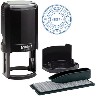 Оснастка для печати TRODAT 4642 самонаборная круглая d=42 мм, 2 круга, черный корпус, (сменная подушка 6/4642)