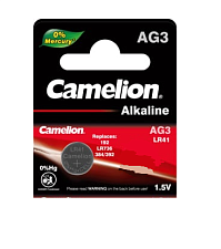 Батарейка щелочная Camelion G03 (LR41) BL10 напряжение 1,5V, емкость 28мА*ч