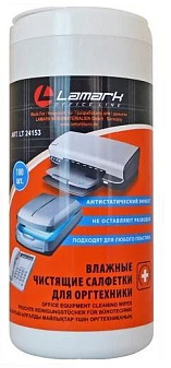 Салфетки влажные Lamark 100 шт в тубе для оргтехники