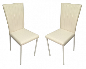 Комплект из 4 стульев  "Монреальский", металлокаркас светлый, экокожа бежевая, размеры высота 980мм, ширина 420мм ,глубина 400мм