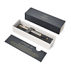 Ручка PARKER IM Metal Core K321 Brushed GT M, цвет: серебристый/золотой, синий стержень, корпус: латунь/лак/позолота, подарочная коробка