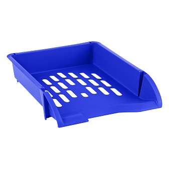 Лоток горизонтальный пластиковый Стамм Лидер, цвет синий