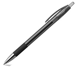 Ручка гелевая автоматическая R-301 Original Gel Matic&Grip, черный стержень, 0,5 мм, резиновая манжетка, корпус прозрачный/черный