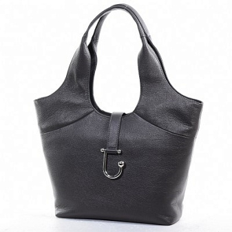 Сумка женская из натуральной кожи MATTIOLI 048-18C, размер 40x28x13 см, цвет темно-серый