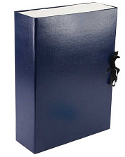 Папка на завязках, ширина 80 мм, формат А-4, картон с бумвиниловым покрытием, жесткий корпус, цвет синий