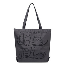 Сумка-шоппер  Дворовая компания, размер 35х40, текстиль, серый