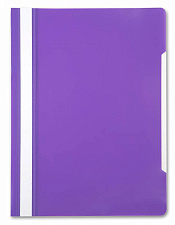 Скоросшиватель пластиковый, прозрачный верхний лист, цвет фиолетовый