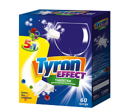 Средство для посудомоечной машины  таблетки 60 шт "TYRON EFFECT" 5в1, в нерастворимой оболочке